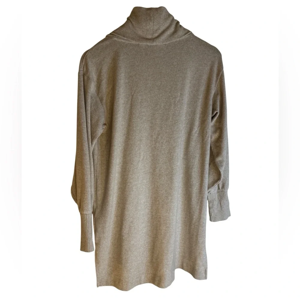 Maeve Anthropologie Oatmeal Heather Cowl Neck Tunic Sweater Small Long Rib Cuff
